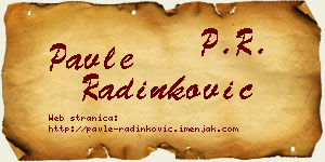 Pavle Radinković vizit kartica